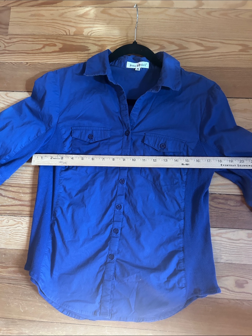 Women’s Button-Down Shirt - Deep Royal Blue - Picture 8 of 11